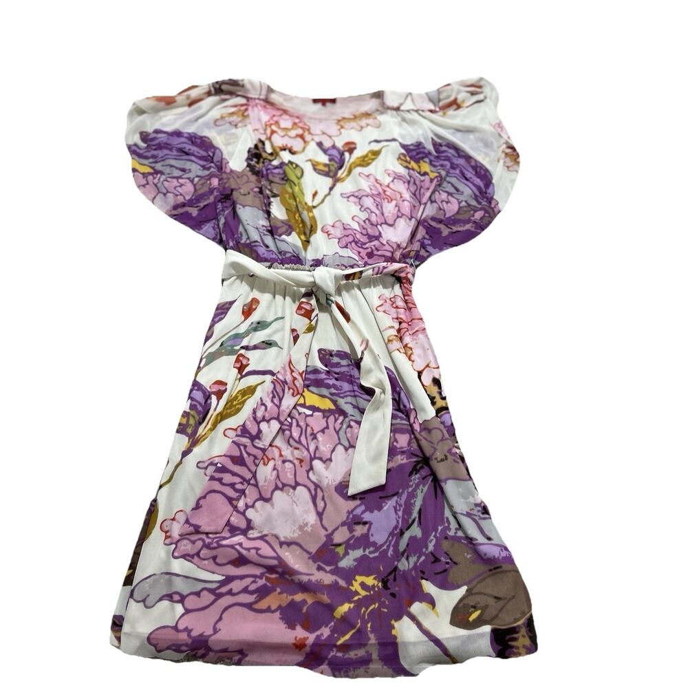 VIVIENNE TAM FLORAL DRESS SIZE M‎ - Very Faint Stain On Belt ￼